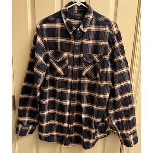Architect Jean Co Mens Top sz‎ XXL Blue Plaid Flannel Button Up Cotton Blend